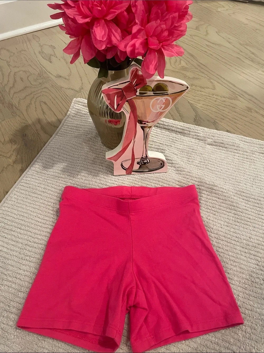 Girls' Hot Pink Stretch Bike Shorts